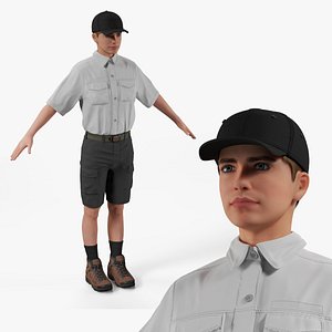 Boy Wearing Casual Summer Clothes 3D