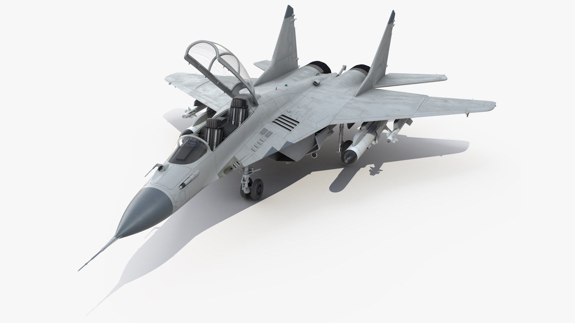 MiG 29 Tandem Aircraft with Armament Rigged 3D model preview
