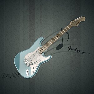 fender stratocaster guitar 3d x