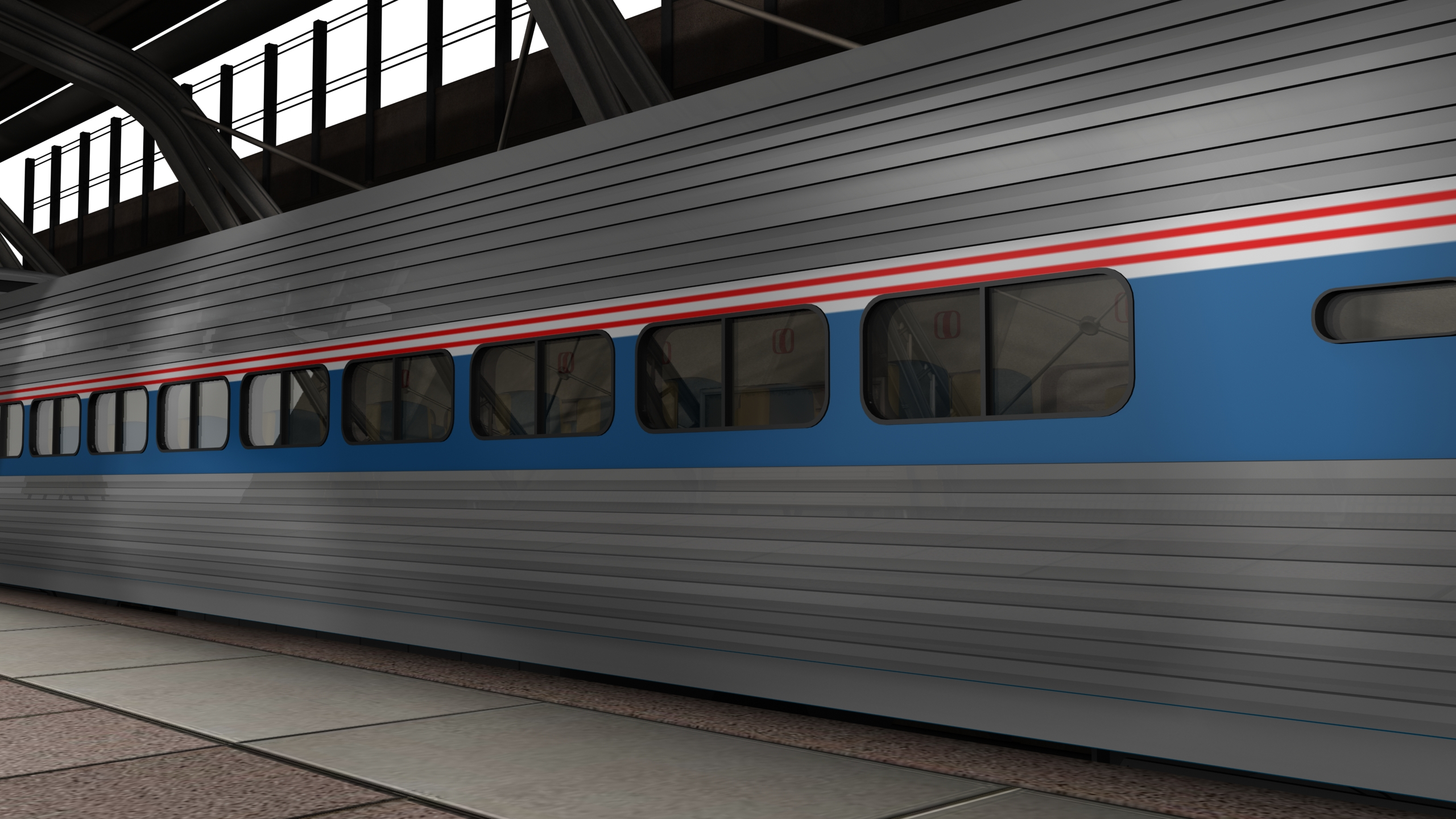 3d model of amtrak carriages
