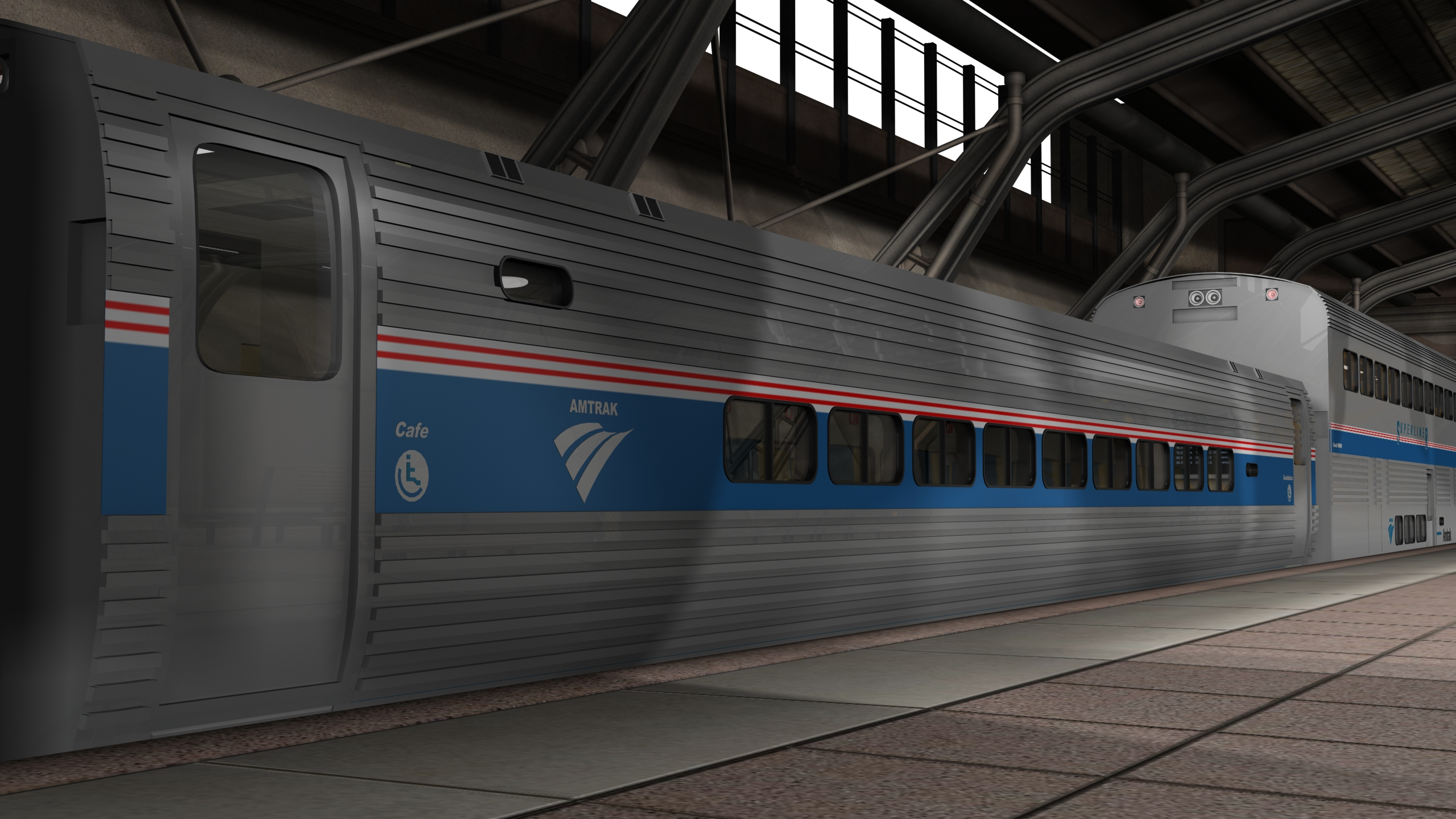 3d model of amtrak carriages