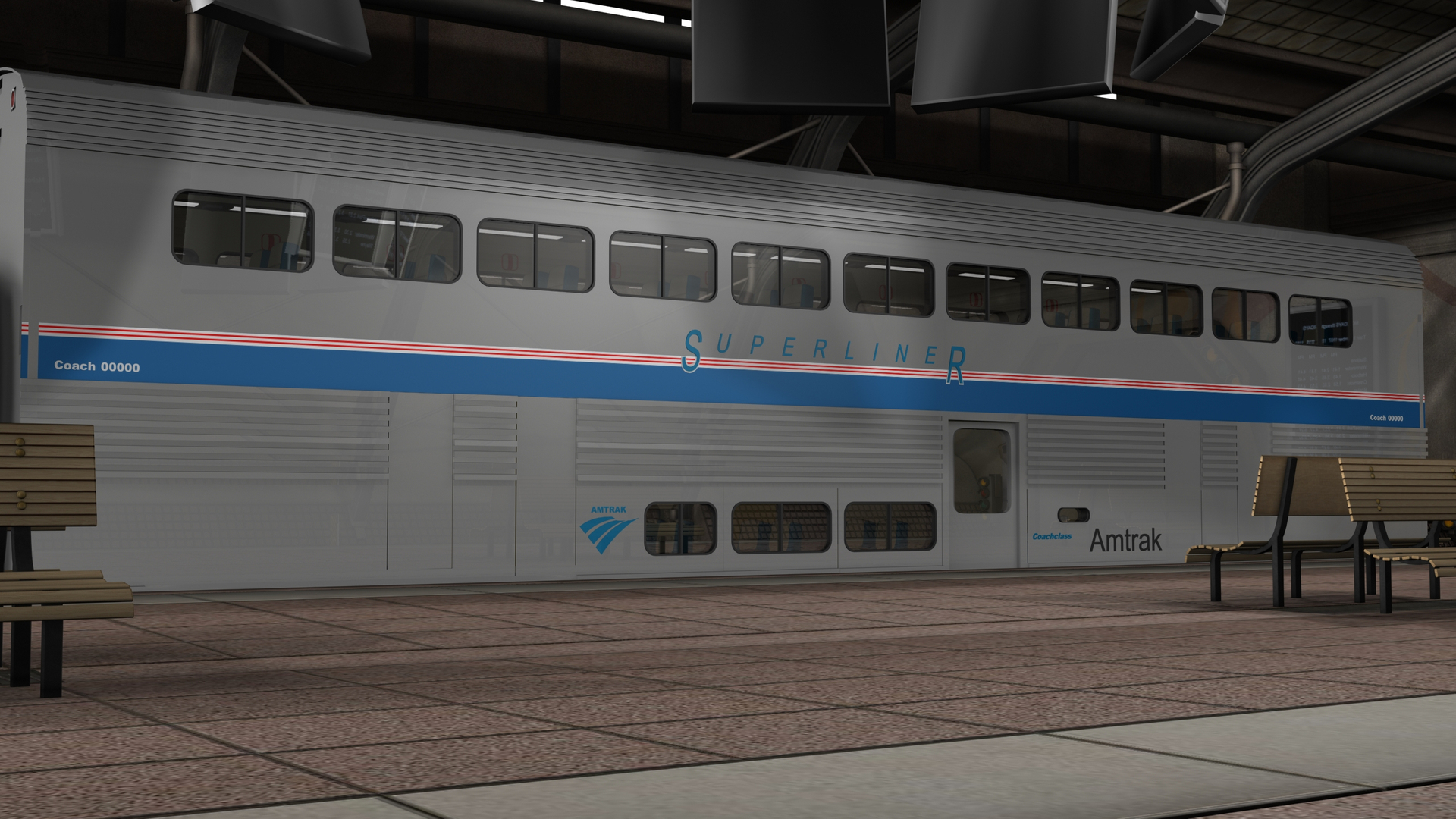 3d model of amtrak carriages