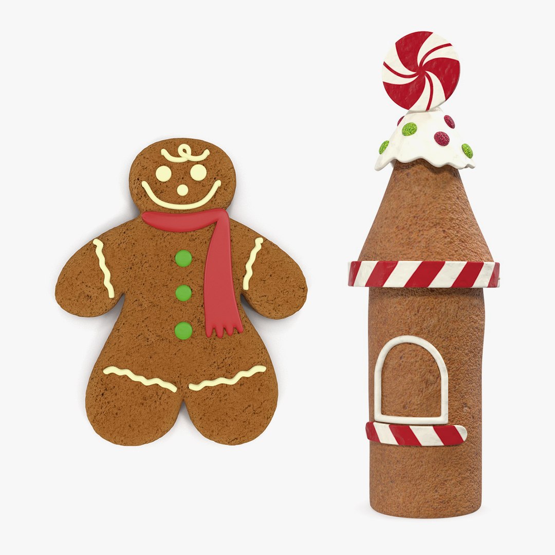 Gingerbread Cookie Collection 3D model preview