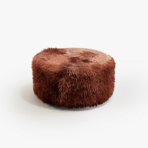 3D furry pouf