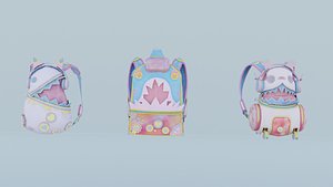 Bag 3x Cutie Shark Backpack 3D