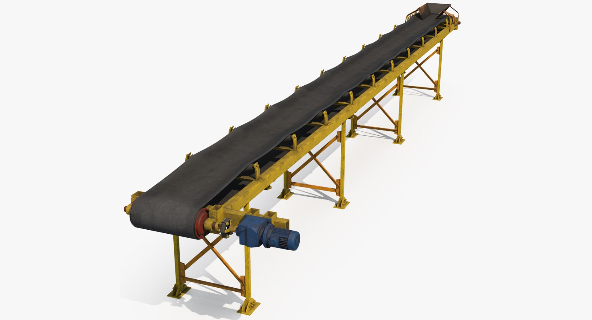 Industrial Belt Conveyor 3D model preview