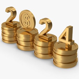 Gold 2024 And Coins 3D