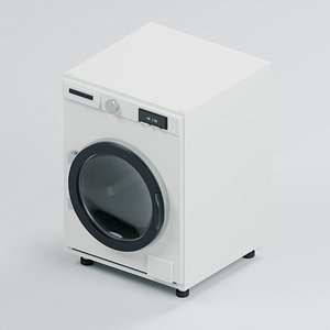 Front Loading Washing Machine with Detailed Drum