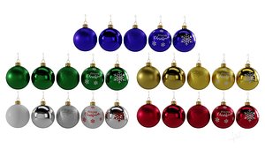 Christmas Baubles Decorations 3D