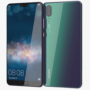 3D model realistic huawei p20 twilight