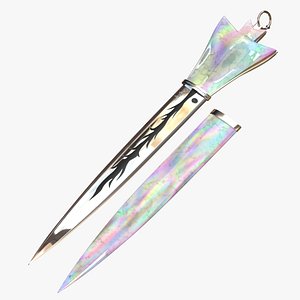 3D Vintage Pearl Knife model