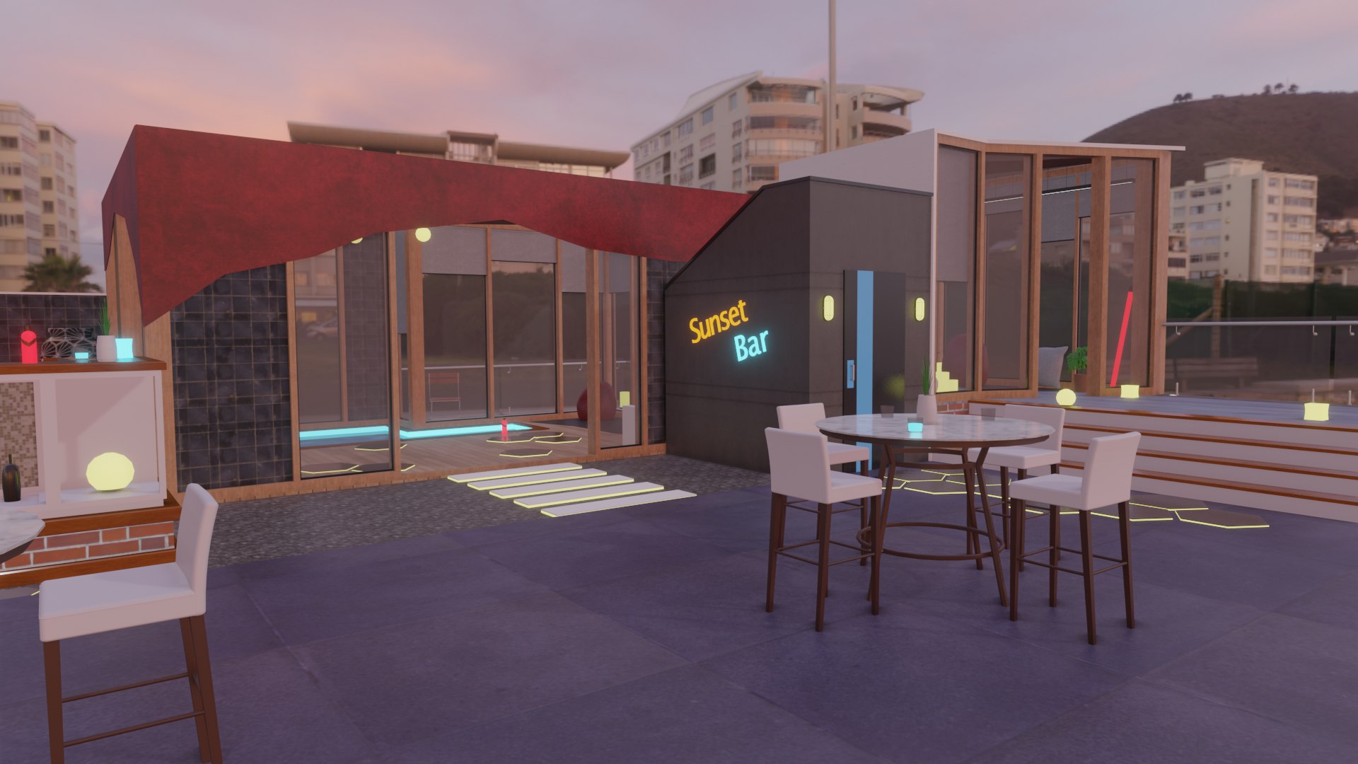 Metaverse Rooftop Bar 3D Model - TurboSquid 1892841