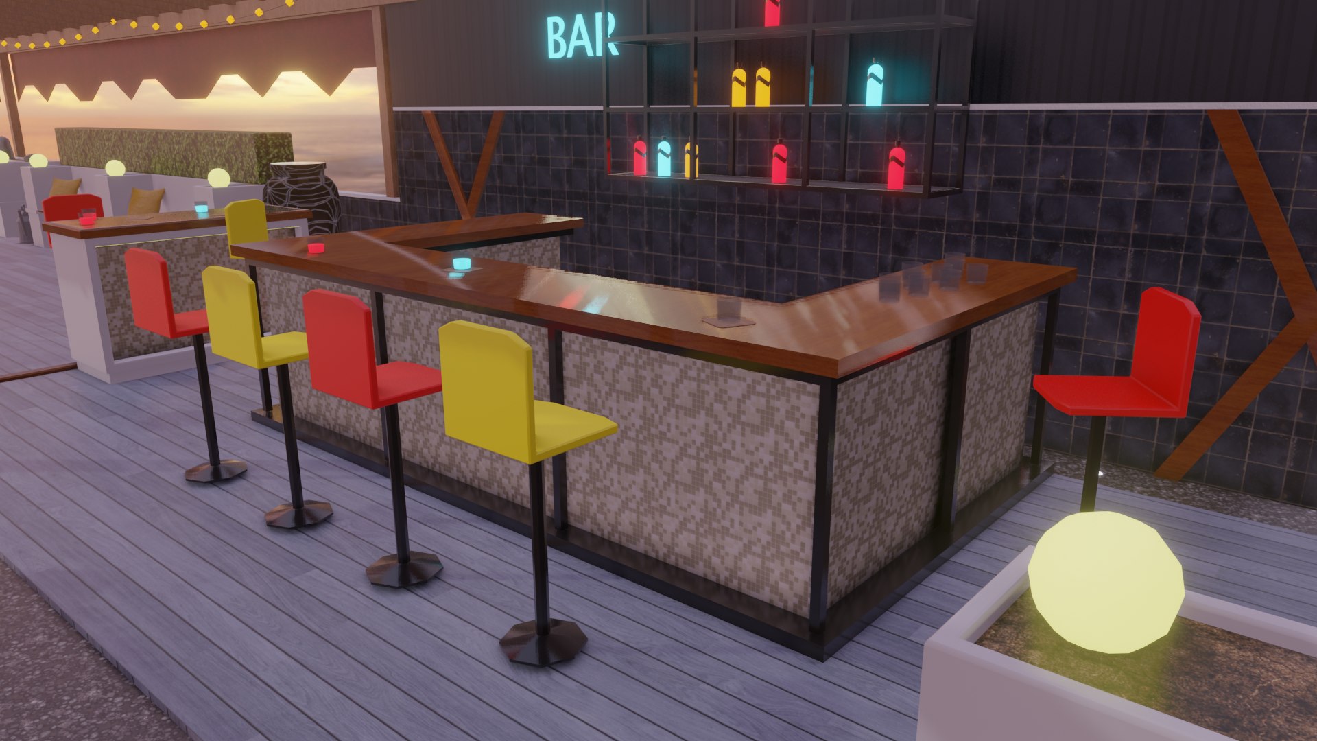Metaverse Rooftop Bar 3D Model - TurboSquid 1892841