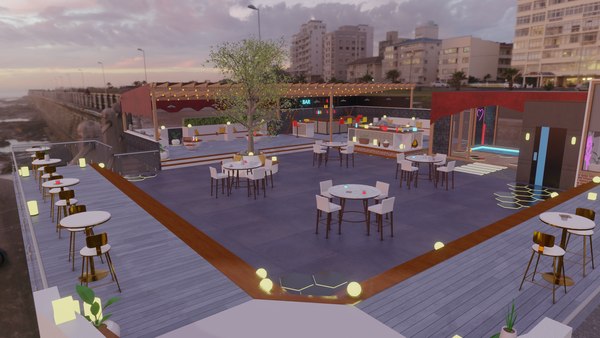 Metaverse Rooftop Bar 3D model