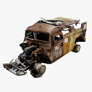 destroyed Tigr or Tiger infantry mobility vehicle 3D model