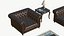 Chesterfield Leather Realistic Sofa 3D model