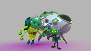 3D model aliens characters cartoon