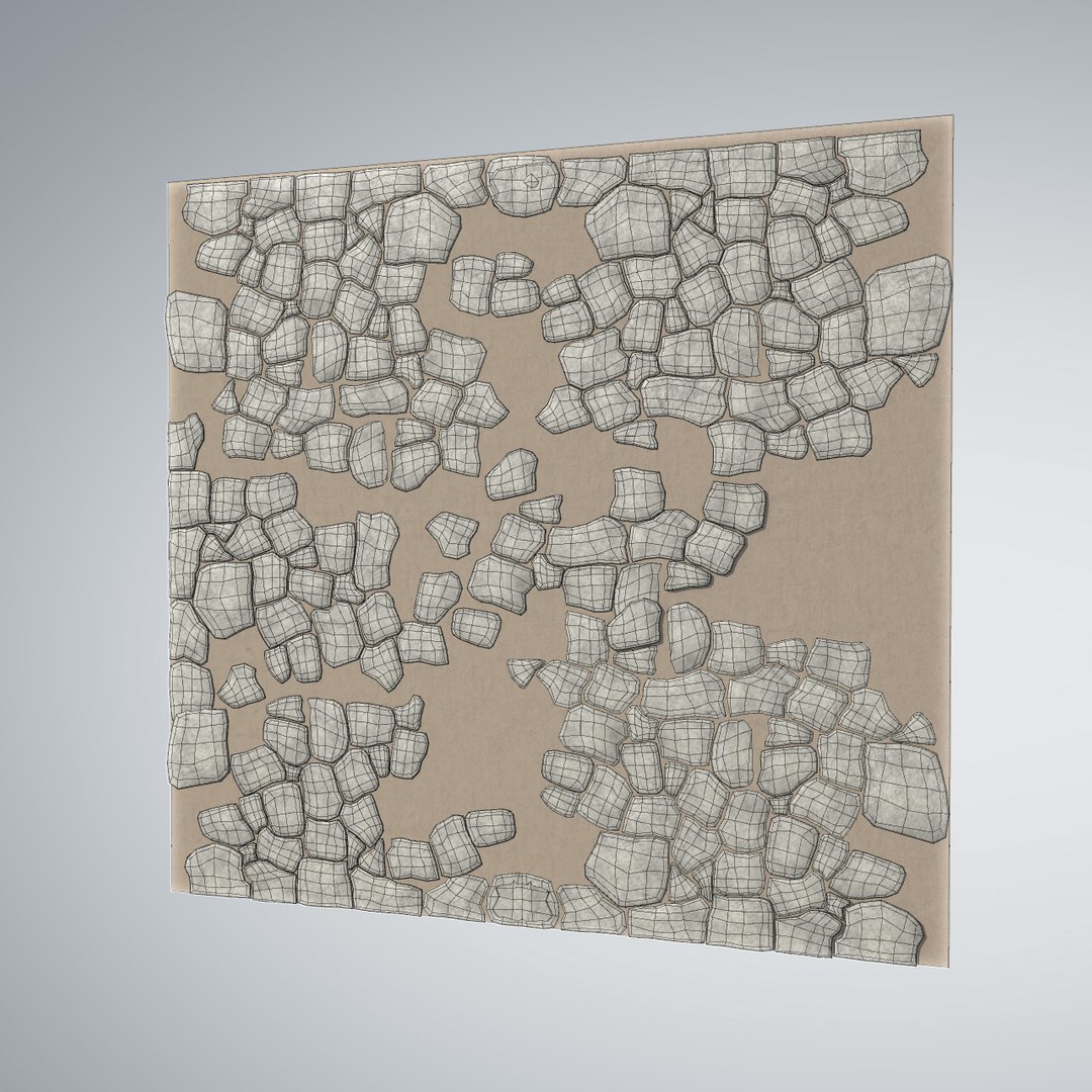 Rock Tiles Wall 3d Model