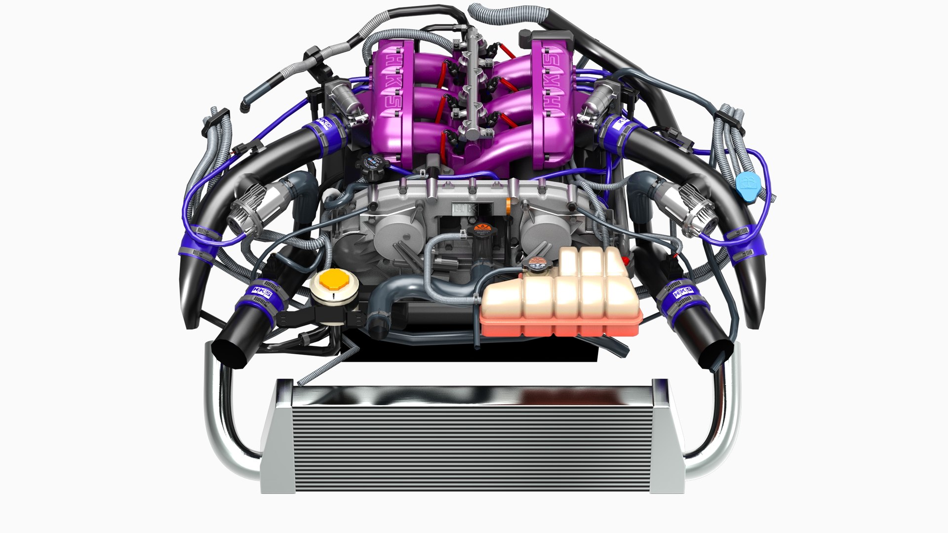 3D Model HKS VR38DETT Nissan GTR Engine - TurboSquid 2307203