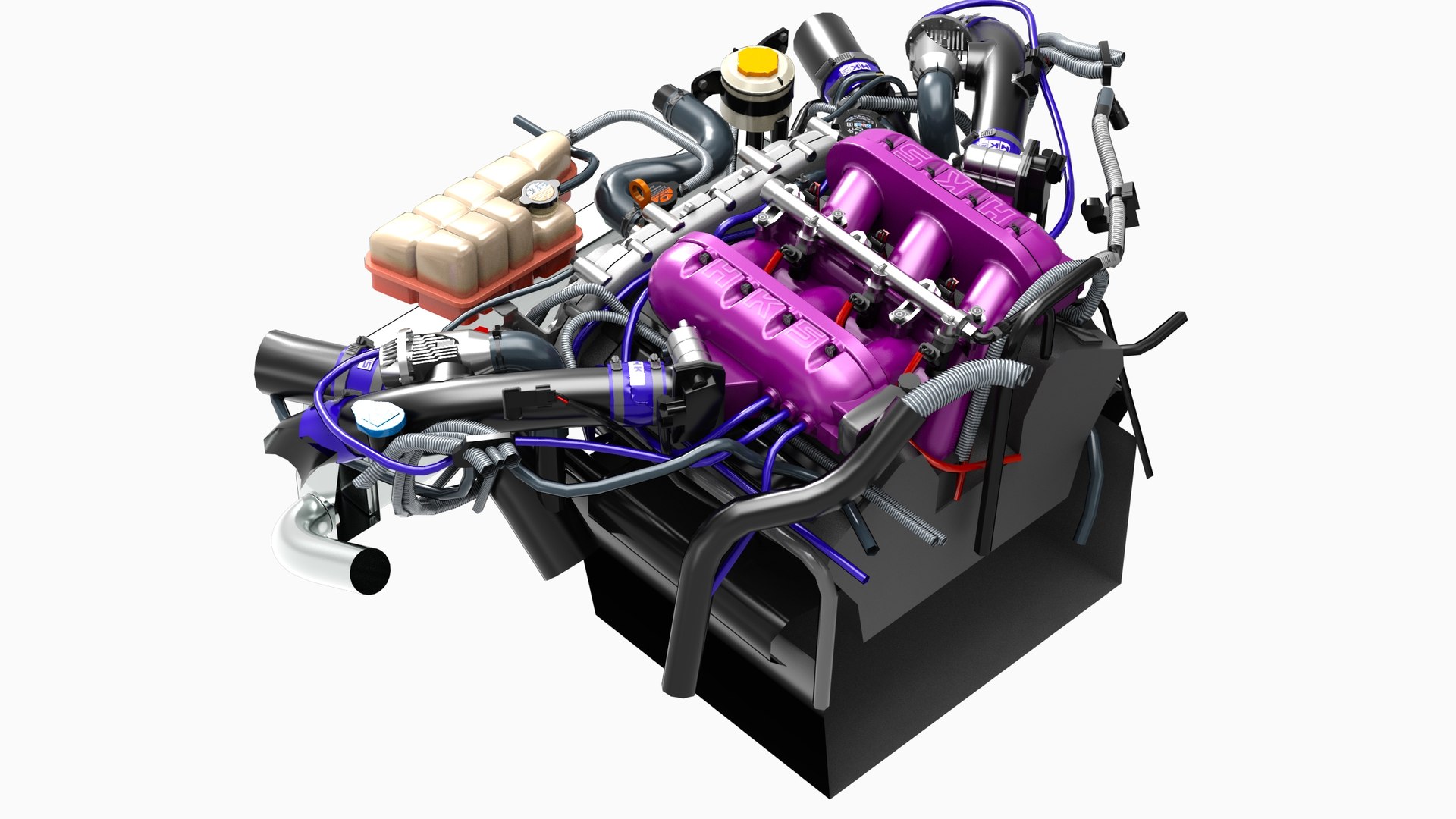 3D Model HKS VR38DETT Nissan GTR Engine - TurboSquid 2307203