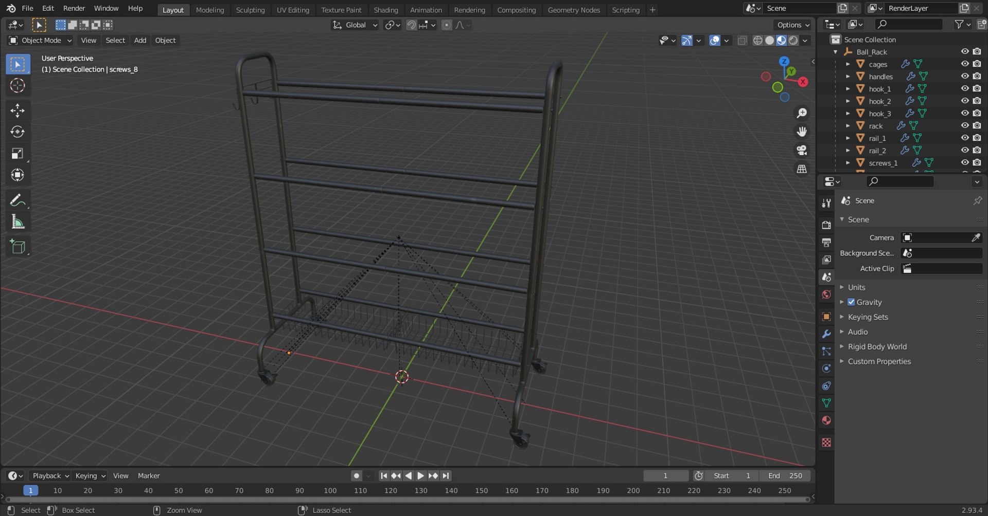 Ball rack 3D model preview