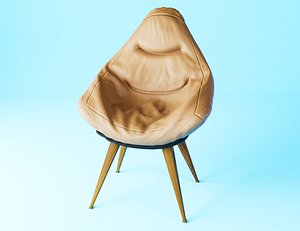 3D Premium leather Cushion Chair model