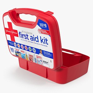 3D model open aid kit bag