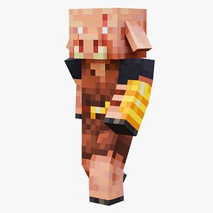 Minecraft Piglin Brute Rigged 3D Model Game Ready 4K PBR 3D model
