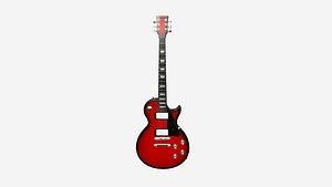 3D model Electric Guitar C09 Red - Music Instrument Design
