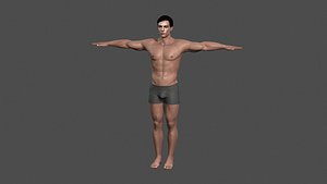 3D model character rigged t