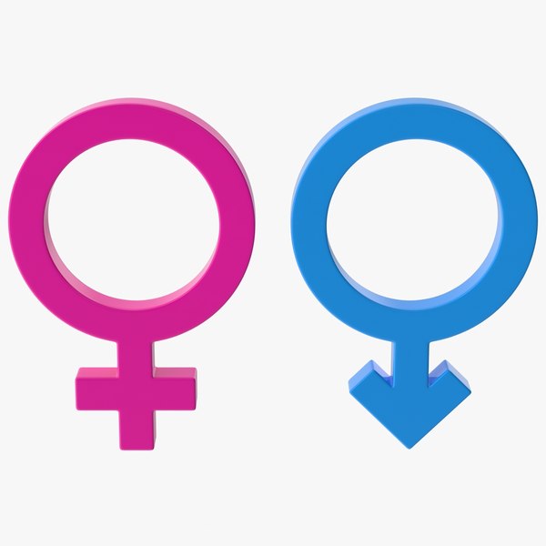 3D model male female symbol