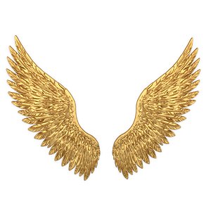 Angel Wings Wall Mural 3D Relief for CNC Router STL 01 3D