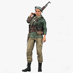 Realistic Rigged Commander Woman Farah Ahmed Character 3D Model