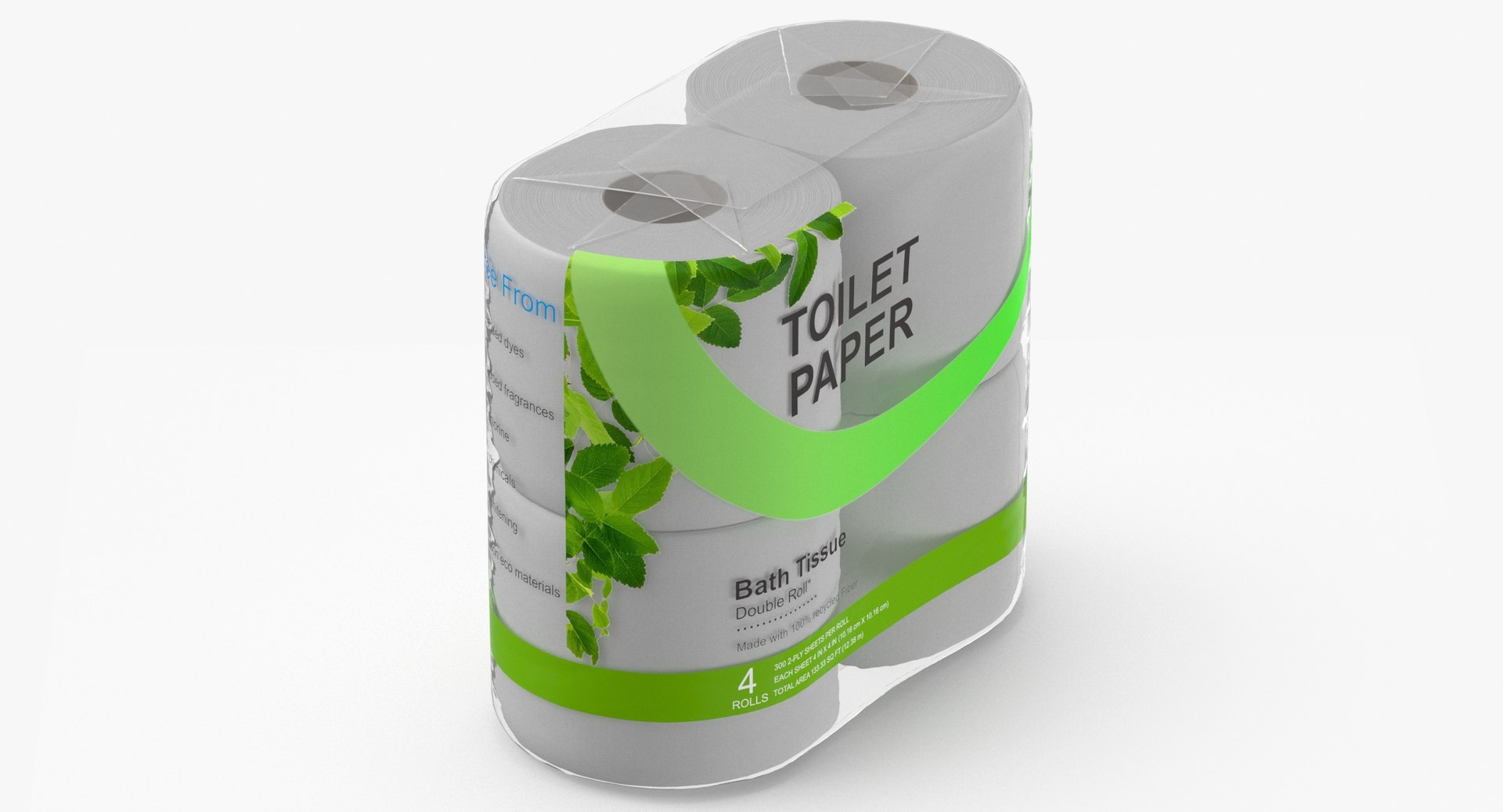 3D Toilet Paper 4 Pack Blank And Generic Label Model - TurboSquid 2053168
