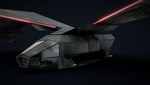 Futuristic Sci-Fi AirForce Space ShipTransport 3D