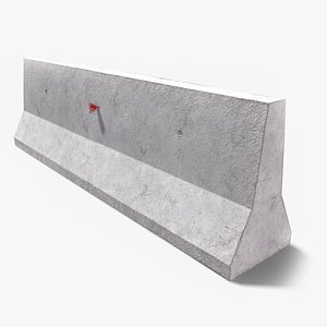 Concrete Barrier PBR 3D model