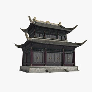 Palace attic of ancient Asian architecture 3D model