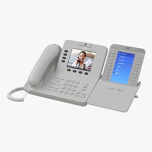 Cisco Unified IP Phone 8945 and Expansion Module White 3D Model