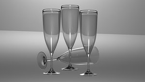 glass champagne 3d max