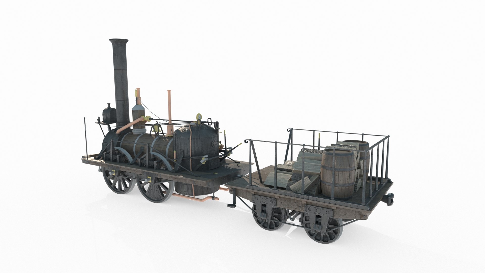 Old Style Steam Transport Train 3D Model - TurboSquid 2323701