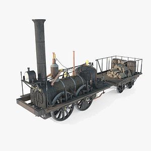Old style steam transport train 3D model