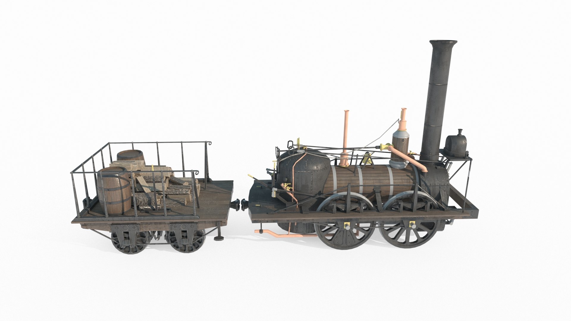 Old Style Steam Transport Train 3D Model - TurboSquid 2323701
