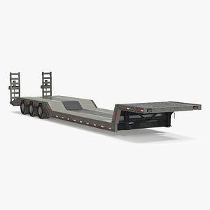 Flatbed Semi Trailer Rigged 3D model