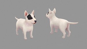 Cartoon pet puppy - BullTerrier - baby dog 3D model