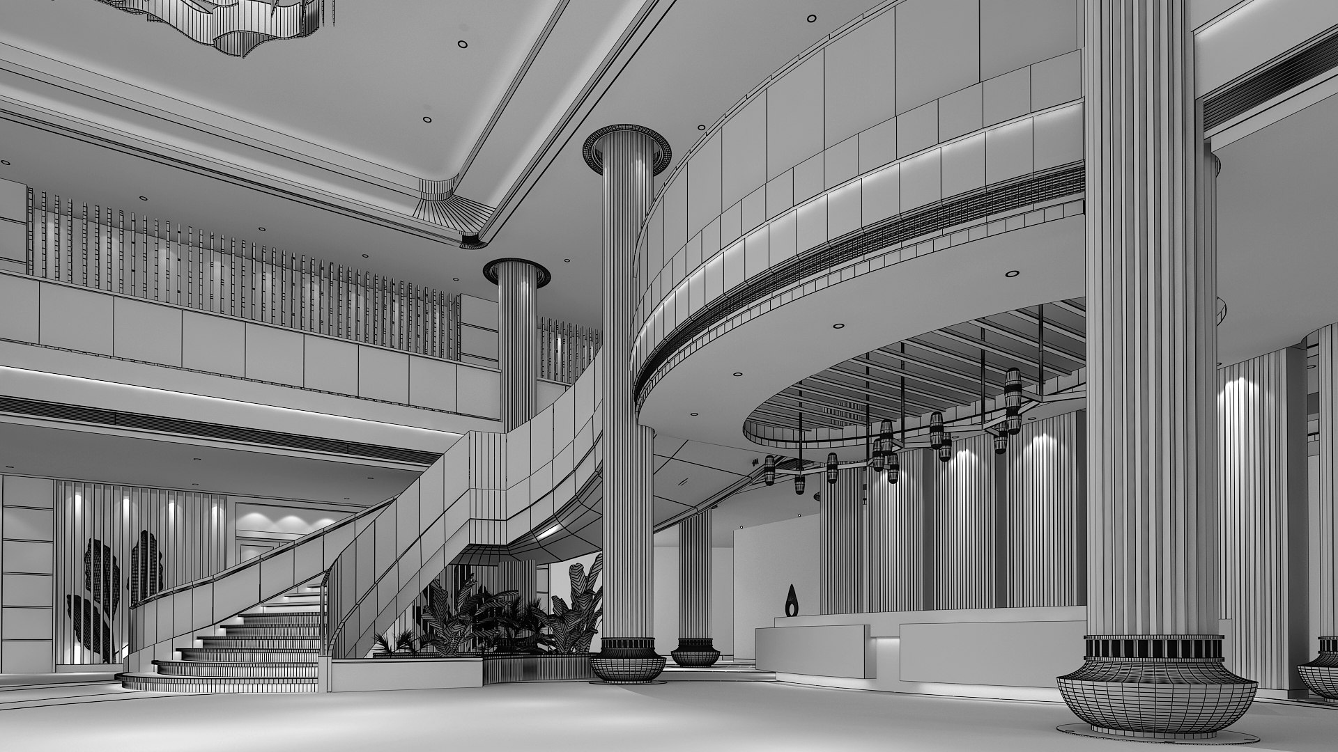 Modern Hall Collection 03 3D model - TurboSquid 2127360