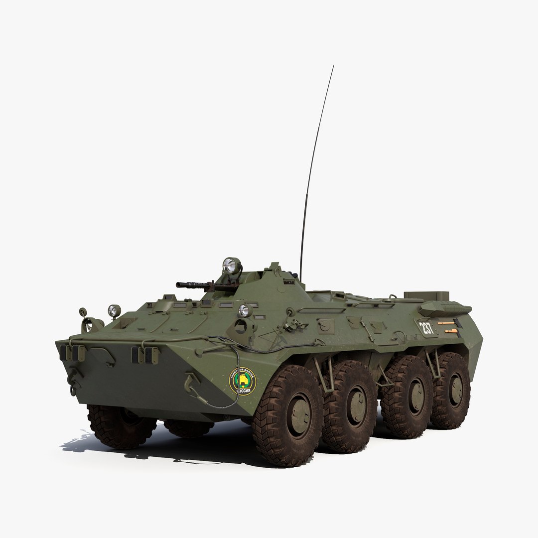 Amphibious Armoured Personnel Carrier BTR-80 3D model preview