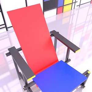 mondrian chair lowpoly oldandnew