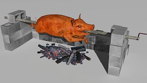 spit roast 3D model