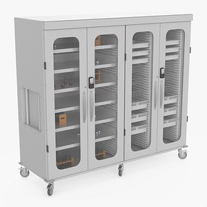 Medical Storage Cabinet 4 Cells with Laboratory Equipment