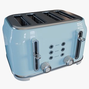 3D Retro Vintage 4 Slice Toaster - 6 colors 3D model